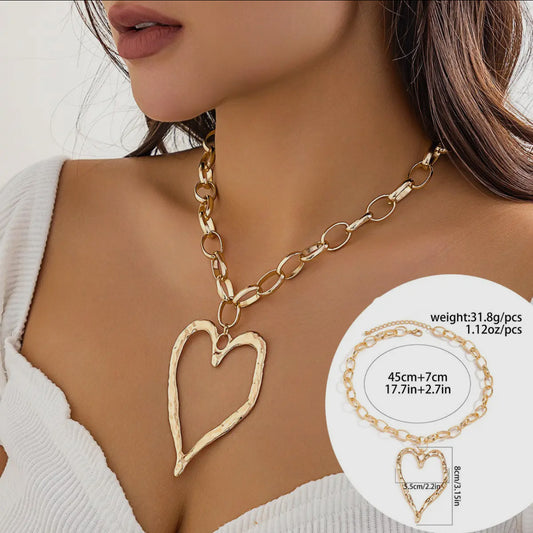 Exaggerated Adjustable Heart Necklace